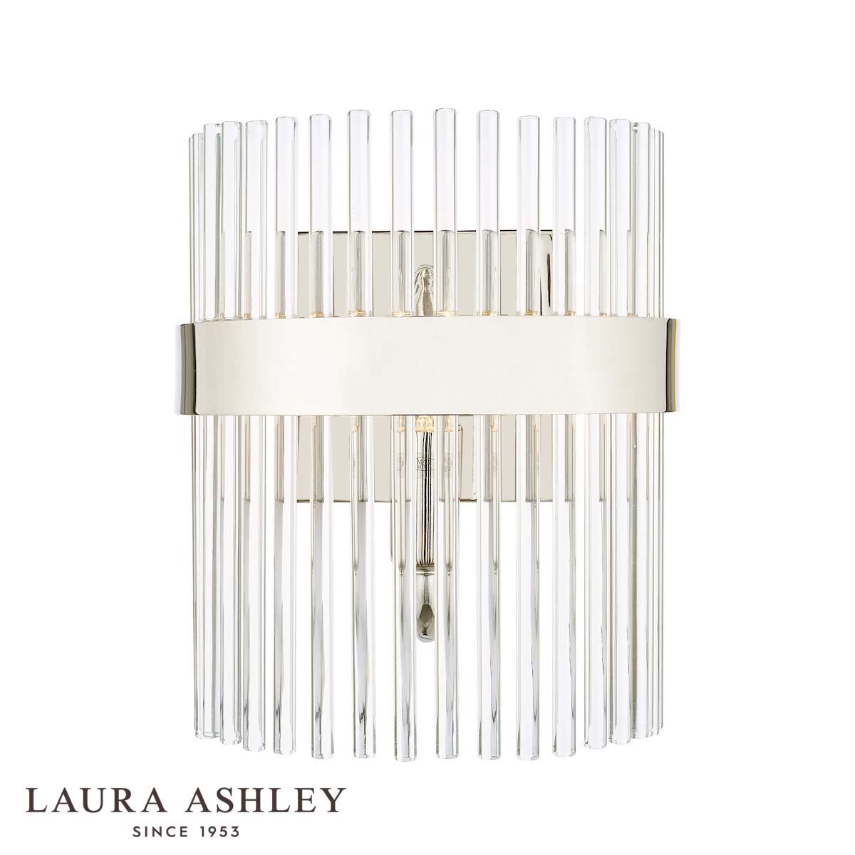 Alexa Single Wall Light In Polished Nickel With Glass Rods