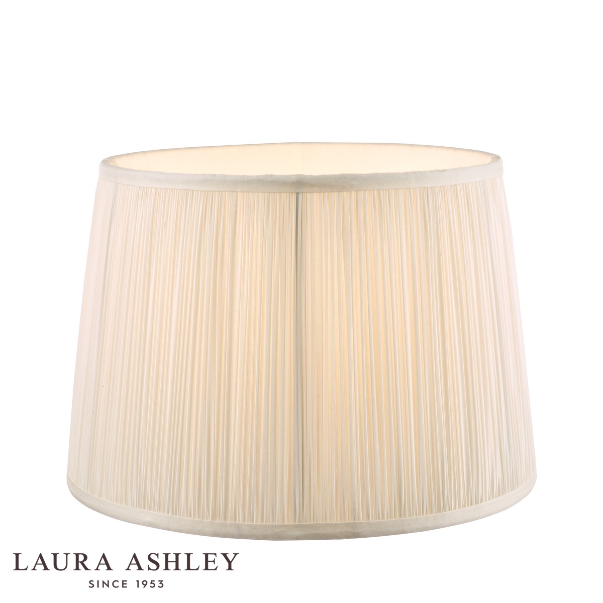 Laura Ashley Hemsley Pleated Cream Silk Drum Shade 8-Inch
