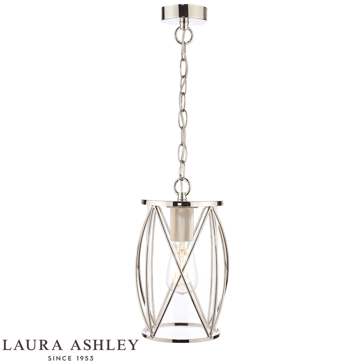 Beckworth Single Light Pendant Polished Nickel & Clear Glass