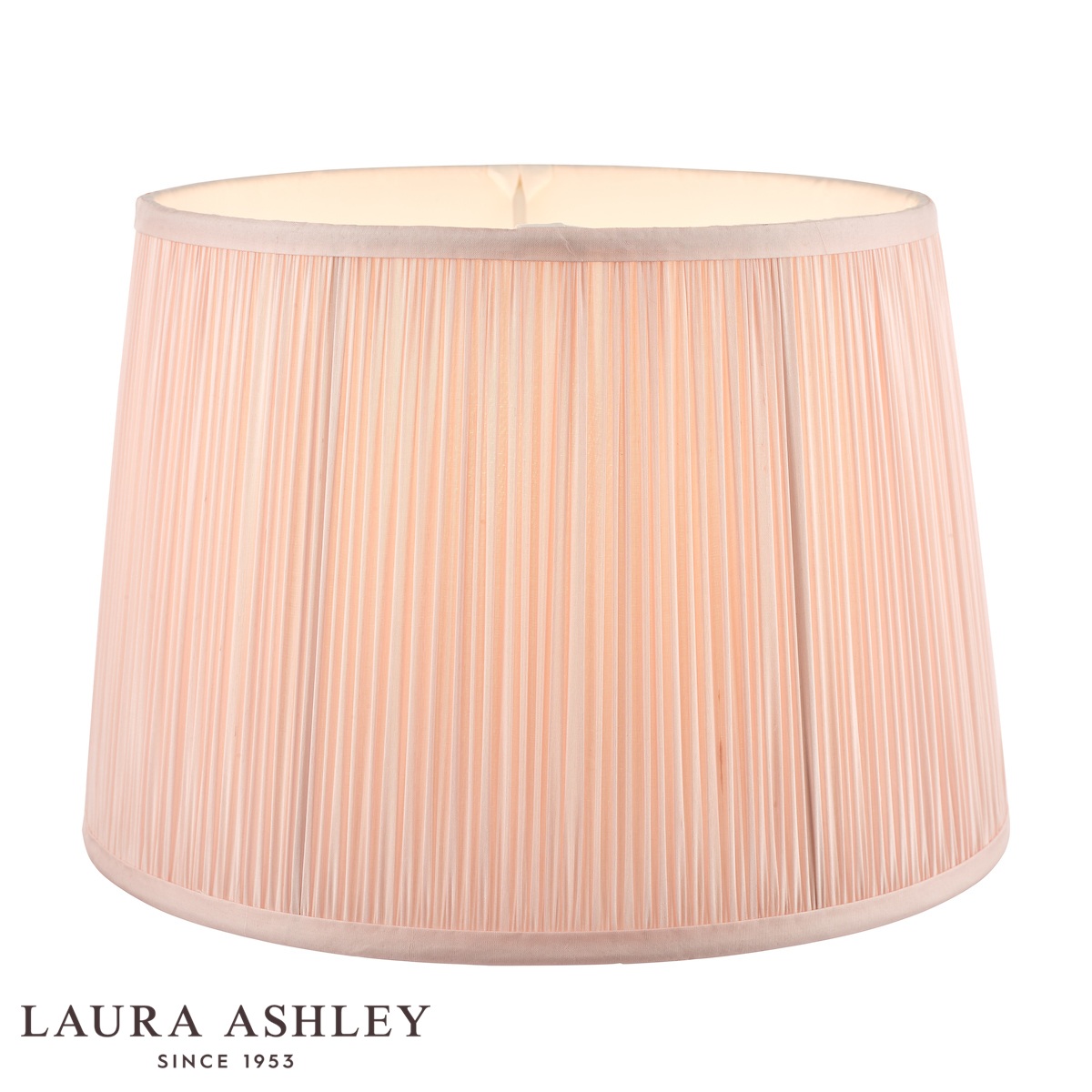 Laura Ashley Hemsley Pleated Pink Silk Drum Shade 8-Inch