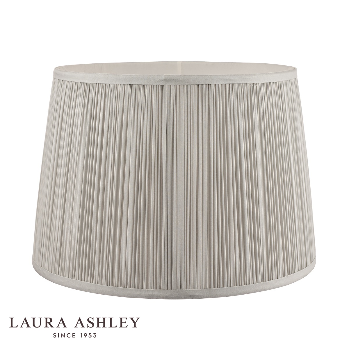 Laura Ashley Hemsley Pleated Silver Silk Drum Shade 8-Inch