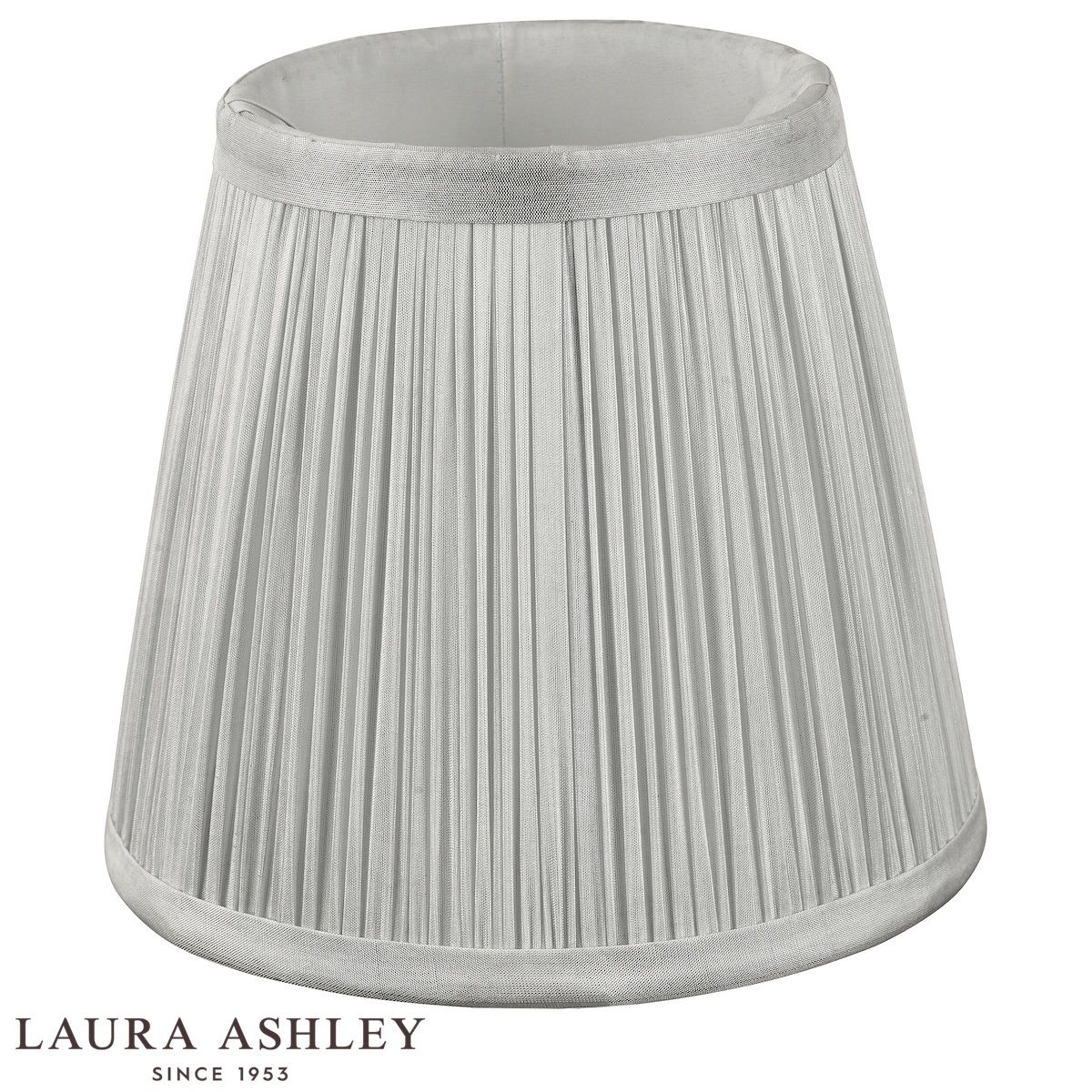 Laura Ashley Hemsley Pleated Silver Silk Clip On Shade 5 inch