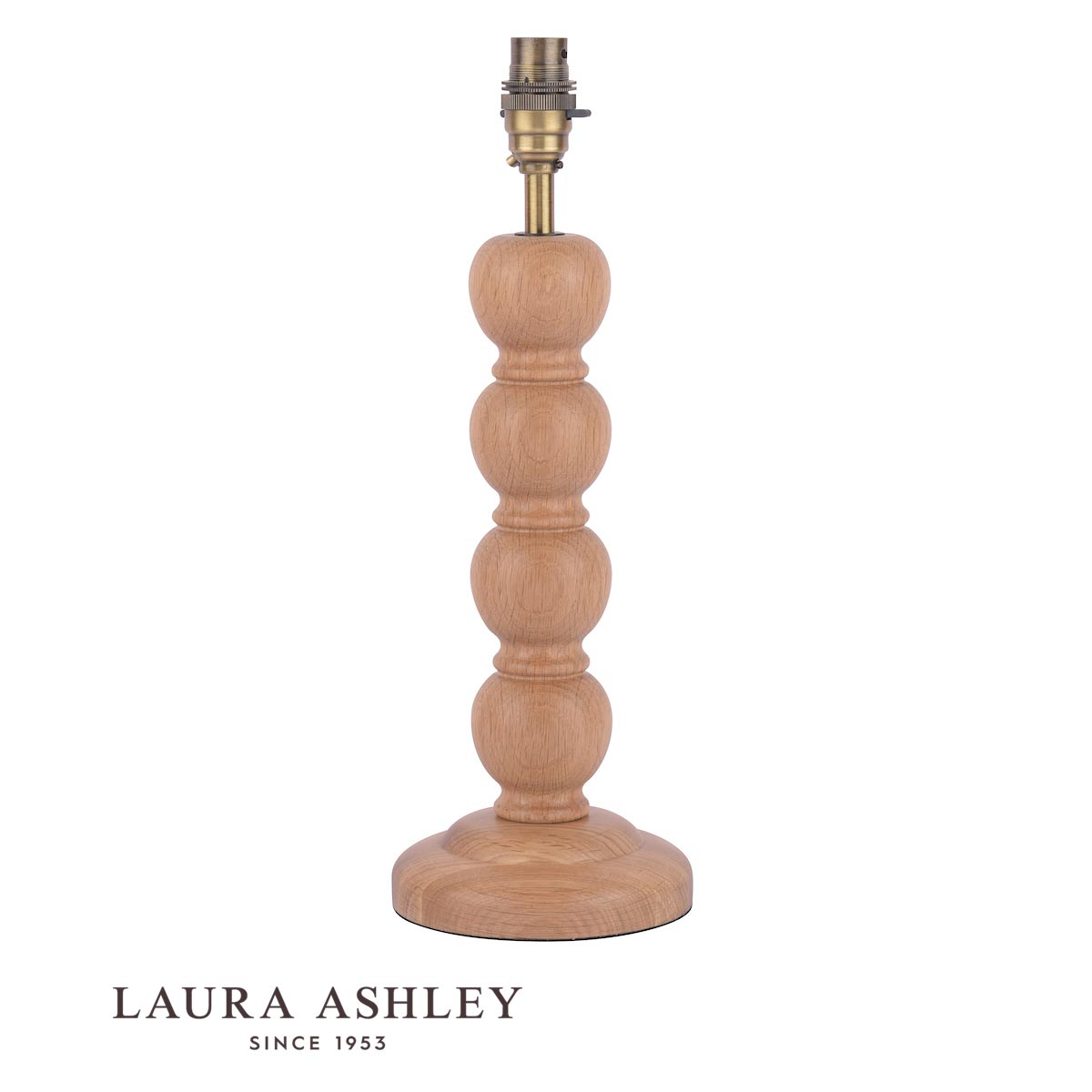 Laura Ashley Maria Oak Wood Candlestick Table Lamp Base Only
