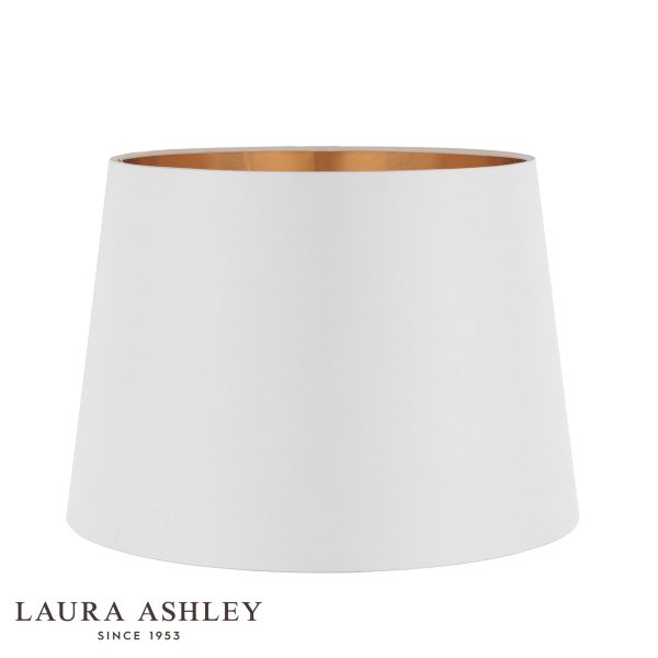 aura Ashley Emyr 16 inch cream silk shade with metallic gold lining, on white background.