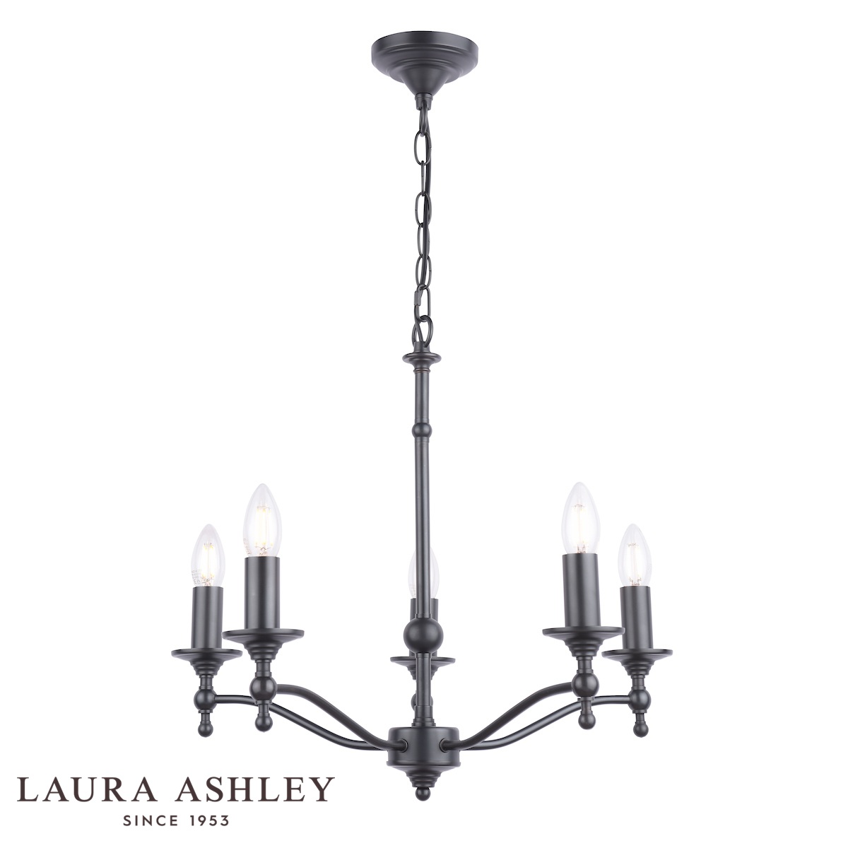 Laura Ashley Ludchurch 5 Light Chandelier Industrial Black