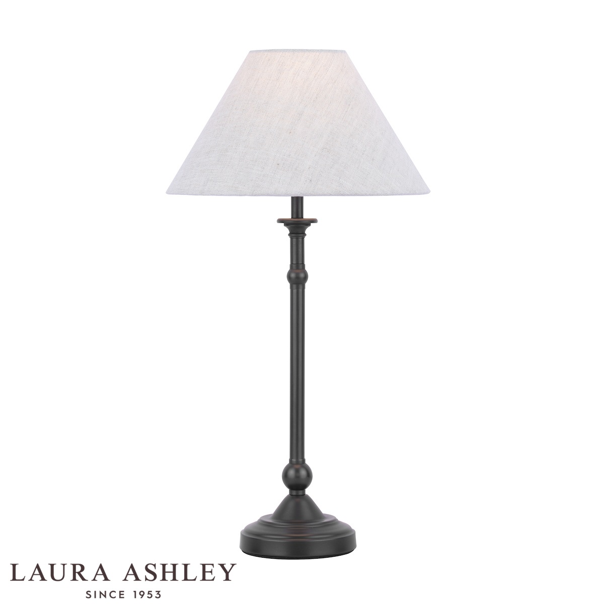 Laura Ashley Ludchurch Candlestick Table Lamp Industrial Black