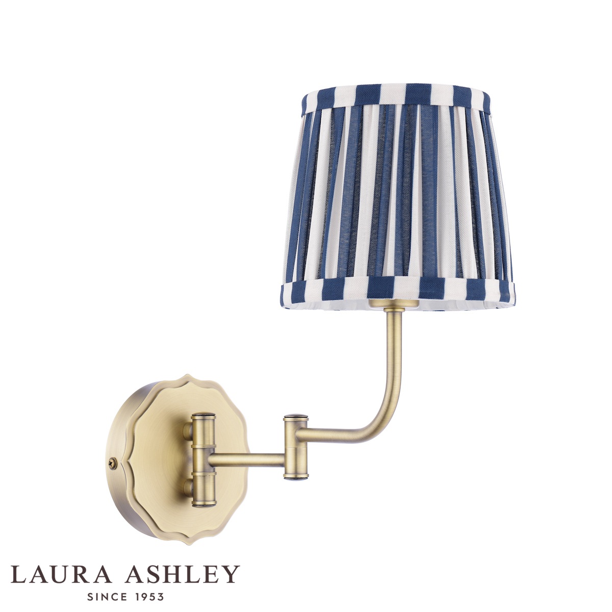 Denwick Swing Arm Wall Light Matt Antique Brass With Shade