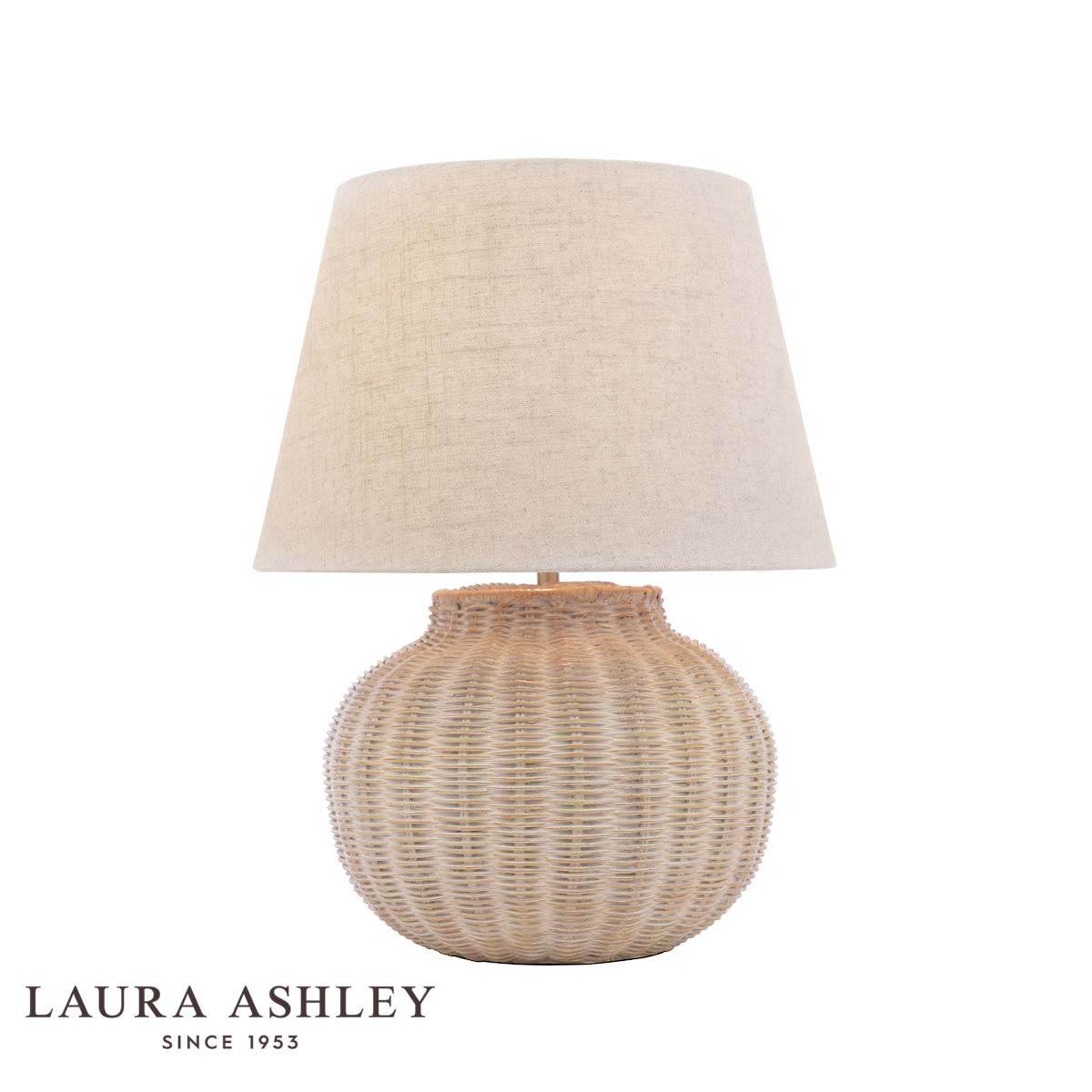 Fernhill Table Lamp Matt Cream & Tan With Drum Shade