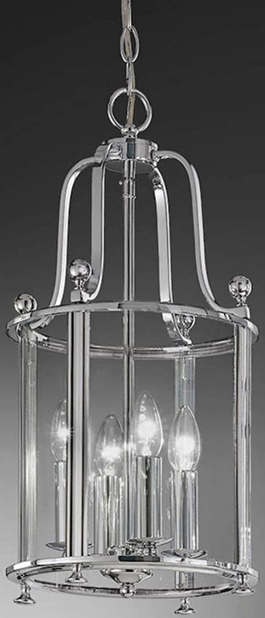 Georgian Style Quality 4 Light Hanging Chain Lantern Polished Chrome