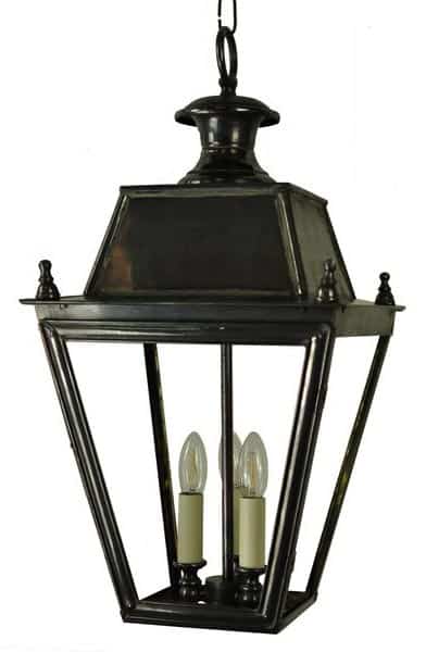 Balmoral Large Solid Brass 3 Light Victorian Hanging Porch Lantern