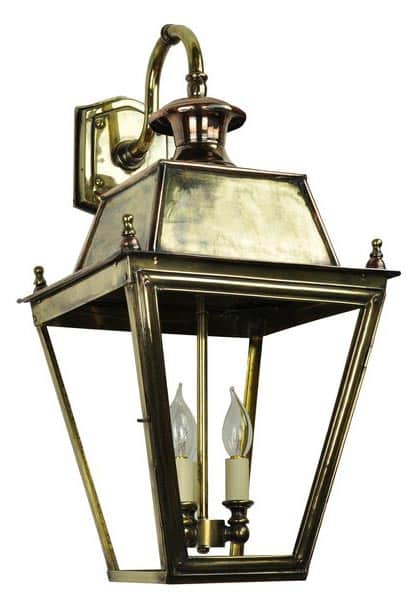 Balm Large Brass 3 Light Victorian, Solid Brass Outdoor Lighting