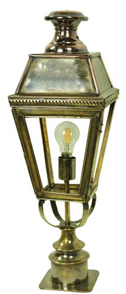 Kensington Solid Brass Victorian Short Outdoor Pillar Lantern