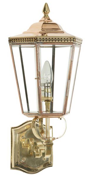 Chelsea Period Outdoor Upward Wall Light Brass And Copper