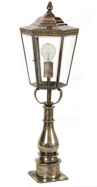 Chelsea Georgian Period Outdoor Pillar Lantern Brass And Copper