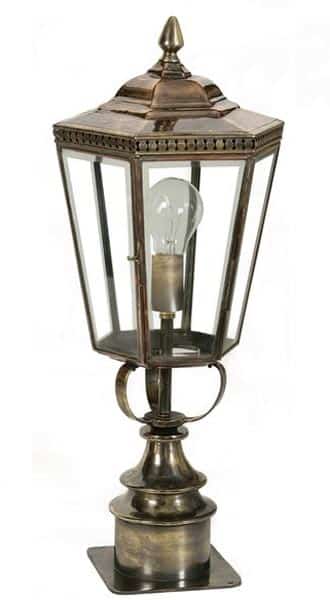 Chelsea Georgian Period Outdoor Short Post Lantern Brass And Copper