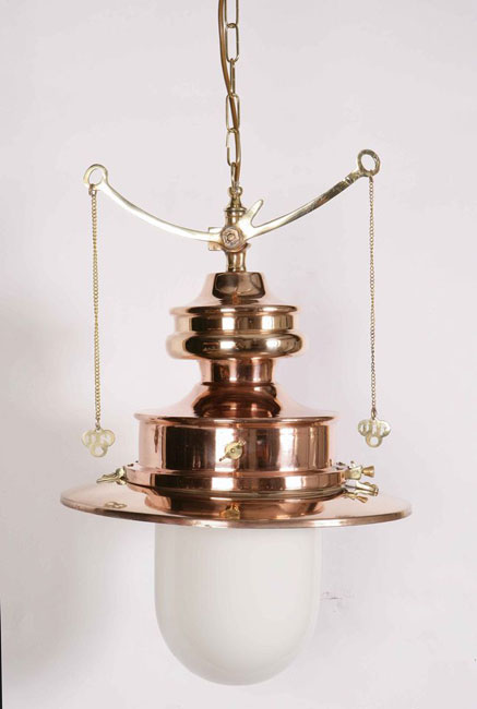 Paddington Solid Copper And Brass Period Station Gas Pendant Lamp