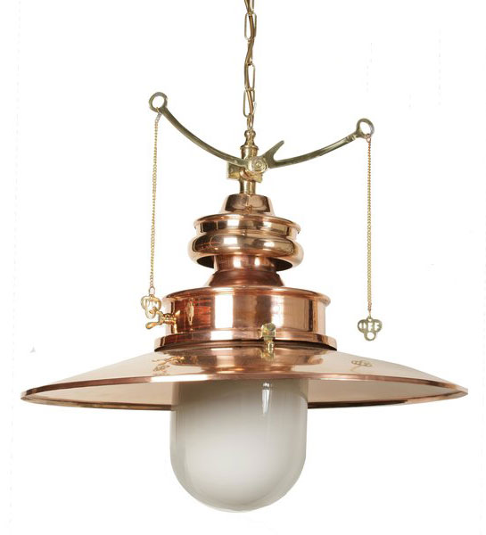 Paddington Large Solid Copper And Brass Station Gas Pendant Lamp