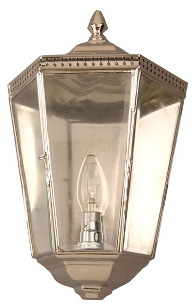 Chelsea Georgian Vintage Outdoor Wall Half Lantern Nickel