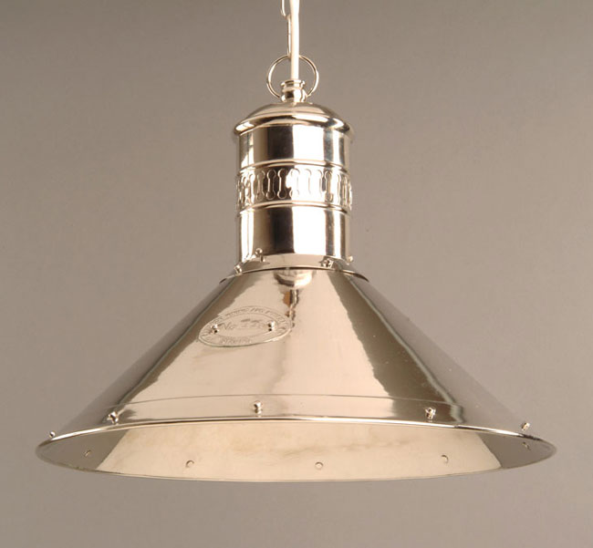 Polished Nickel Solid Brass Deck Lamp Pendant Light