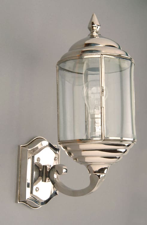 Wentworth Art Deco Style Polished Nickel Outdoor Wall Light N471
