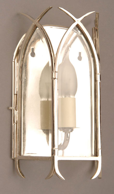 Small Polished Nickel Plated Solid Brass Swallow Tail Gothic Wall Lantern