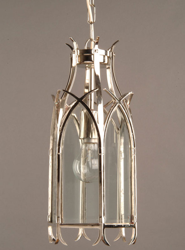 Small Nickel Plated Solid Brass Swallow Tail Gothic Hanging Lantern