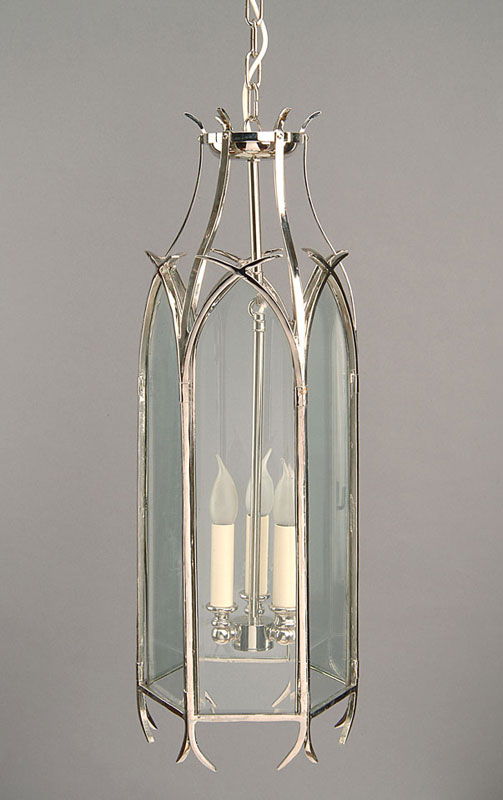 Very Large Nickel Plated Solid Brass Swallow Tail Gothic Hanging Lantern