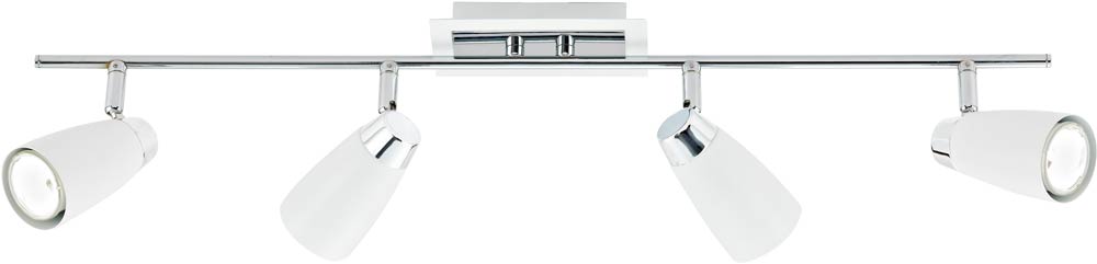 Dar Loft White 4 Light Low Energy Ceiling Spotlight Bar