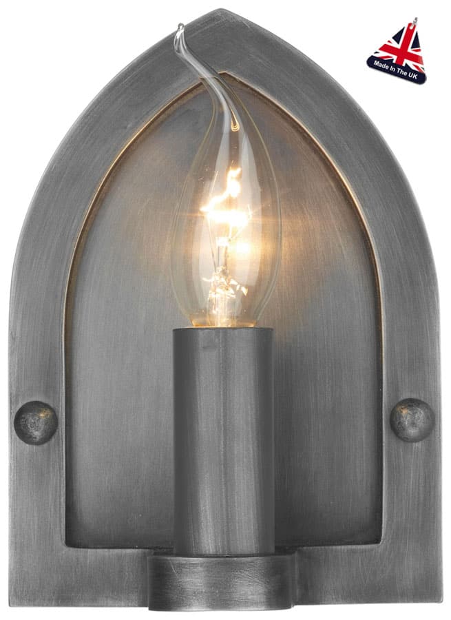 David Hunt Lindisfarne Medieval Pewter Shield Wall Light