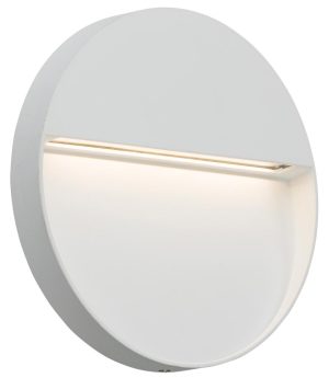 Round 4w LED outdoor wall light guide in white IP44