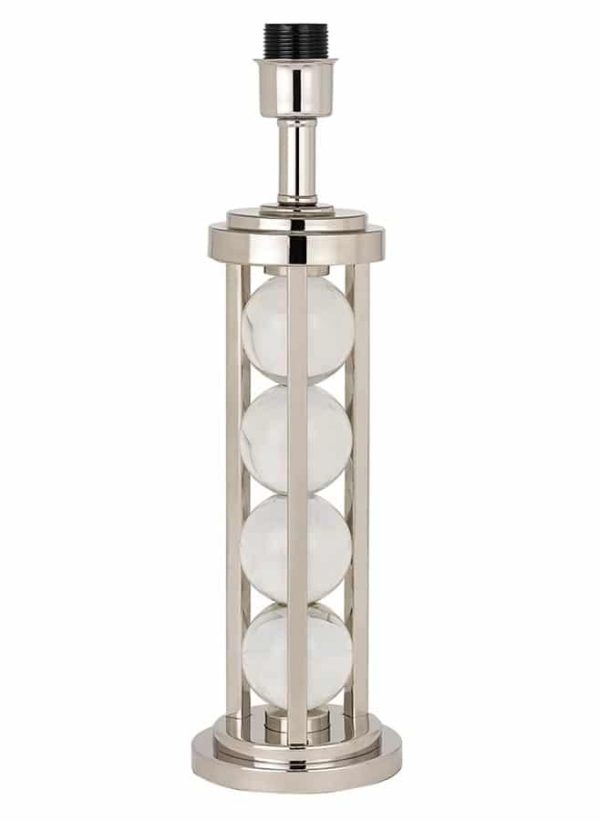 Newton Polished Nickel Art Deco Style Table Lamp Base Only