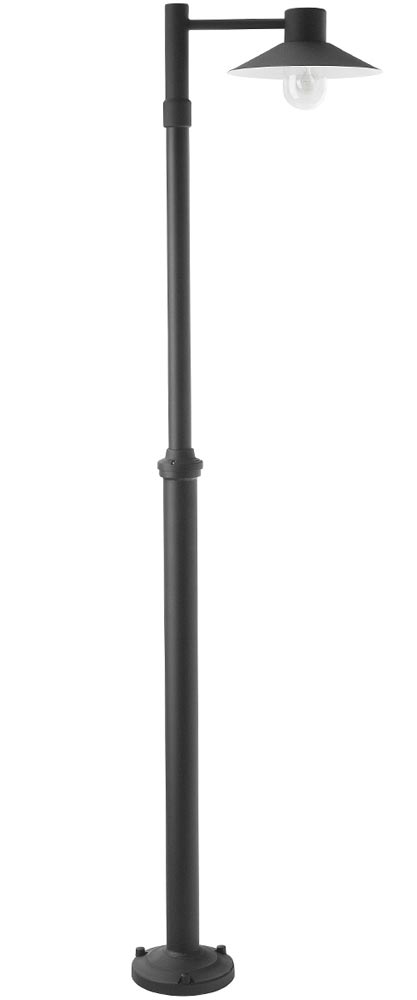 Norlys Lund Single Head Outdoor Lamp Post Black IP55