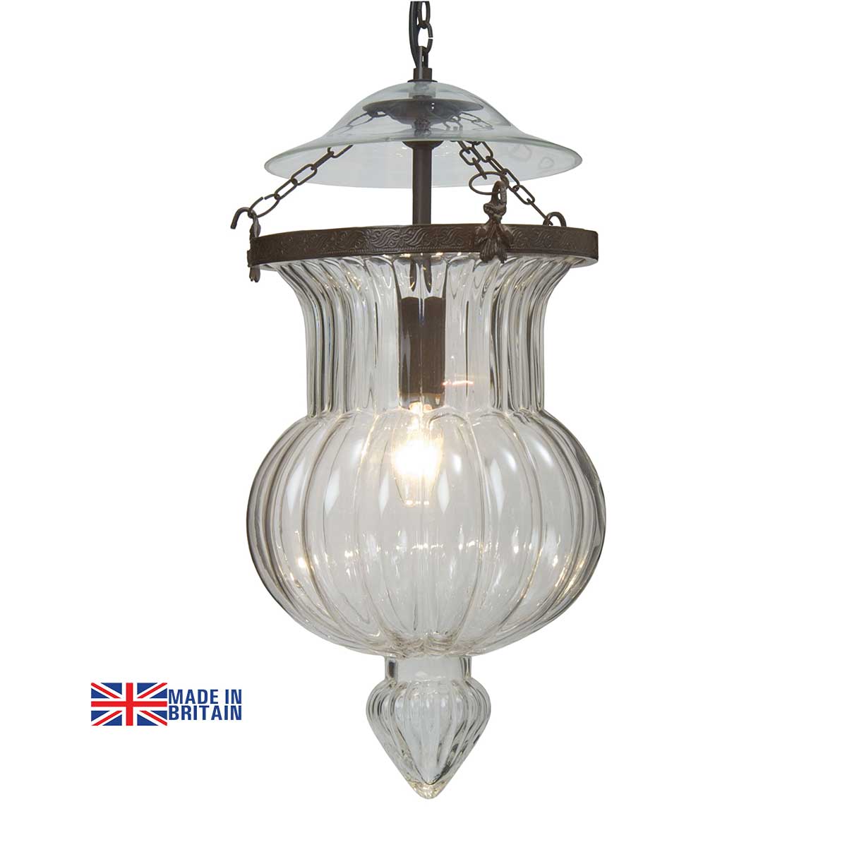 Antique Finish Clear Glass Souk Lantern UK Handmade