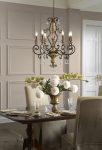 Quoizel Marquette Large 6 Light Wrought Iron Chandelier Heirloom
