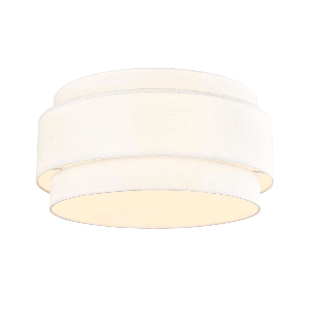 Melissa 6 Light 2 Tier Flush Ceiling Light In Cream Fabric
