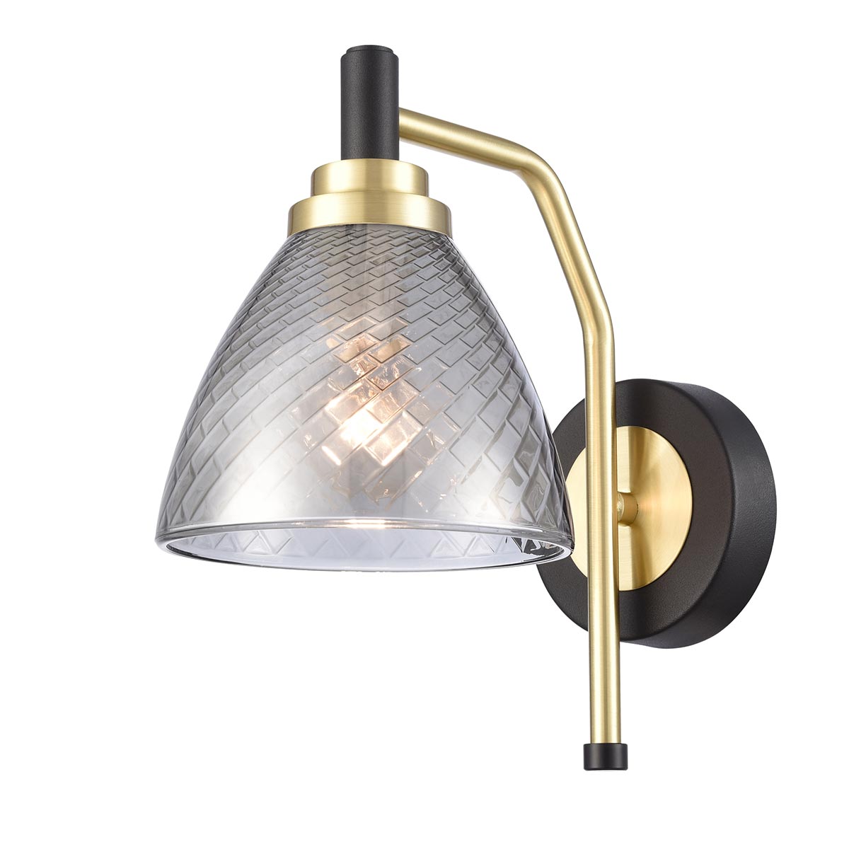 Metro Single Wall Light in Matt black / Satin Brass