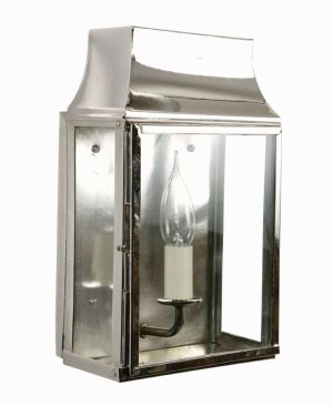 Strathmore small 1 light vintage outdoor wall lantern polished nickel