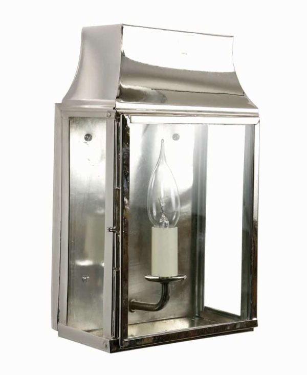 Strathmore small 1 light vintage outdoor wall lantern polished nickel