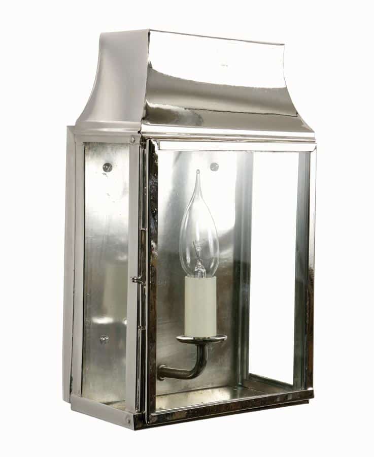 Strathmore Small 1 Light Vintage Outdoor Wall Lantern Polished Nickel