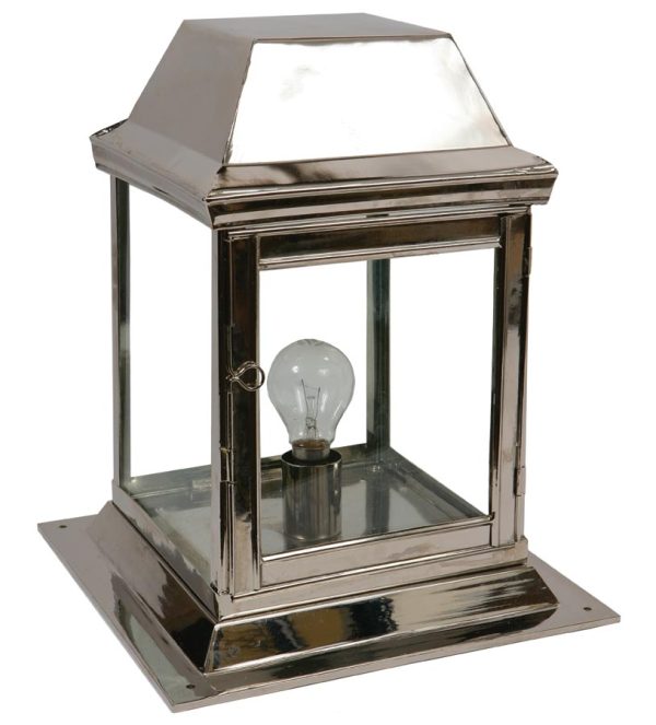Strathmore small 1 light vintage outdoor gate post lantern polished nickel