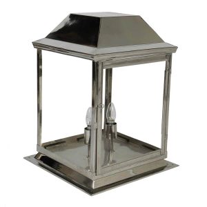 Strathmore medium 2 light vintage outdoor post lantern polished nickel