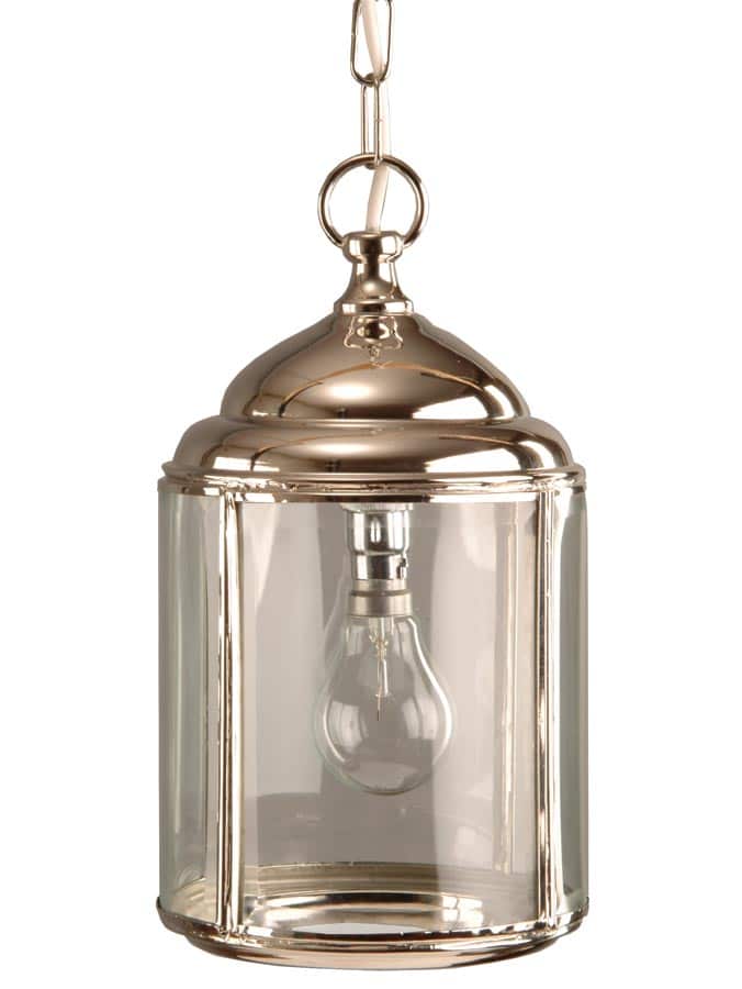 Wentworth Hanging Outdoor Porch Lantern Polished Nickel Vintage Style
