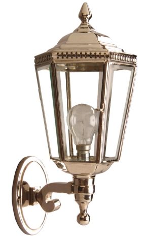 Windsor Georgian period outdoor wall lantern polished nickel