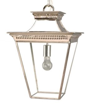 Pagoda Georgian style 1 light medium porch chain lantern polished nickel