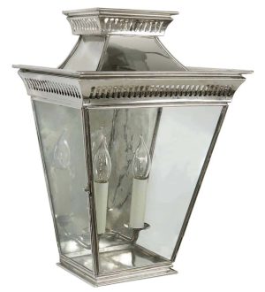 Pagoda Georgian large outdoor wall passage lantern polished nickel