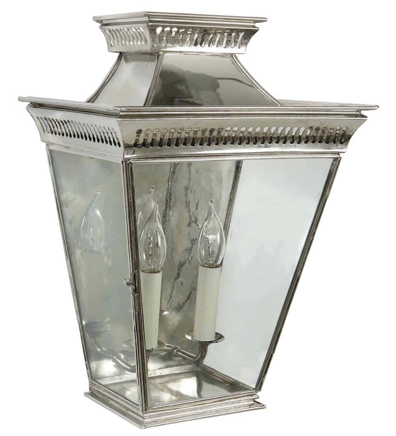 Pagoda Georgian Large Outdoor Wall Passage Lantern Polished Nickel