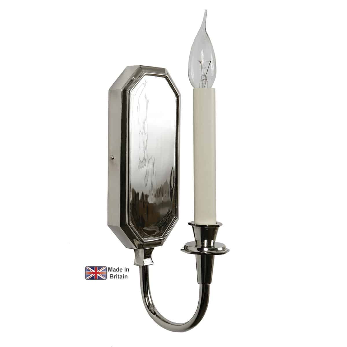 Valerie Single Georgian Wall Light Polished Nickel Handmade