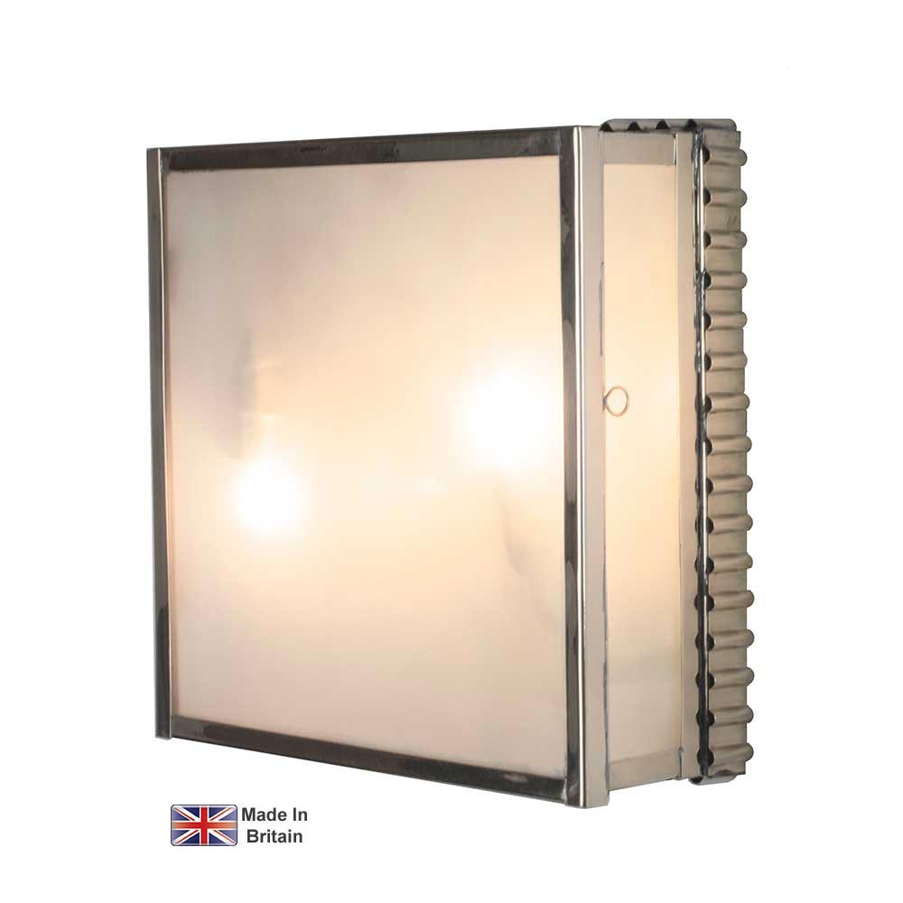 Ripple 2 Lamp Porch Light Polished Nickel Frosted Glass