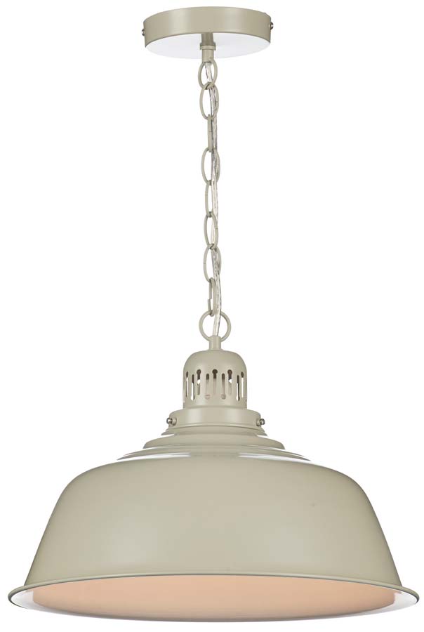Dar Nantucket 1 Lamp Industrial Style Pendant Light Cream Nan0133 Dar Nantucket 1 Lamp Industrial Style Pendant Light Cream