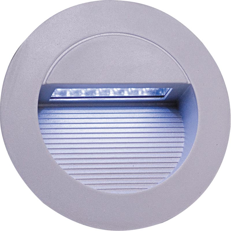 Round IP44 Recessed Outdoor LED Wall Light Grey